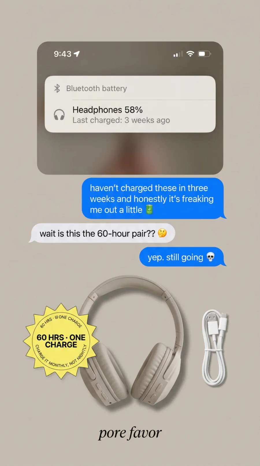Battery life ad, 60 hours